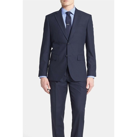 Rockin Sartorial Roma Navy Blue‎ Double Button Suit Lightweight NWT 42L, 36W - Picture 1 of 10